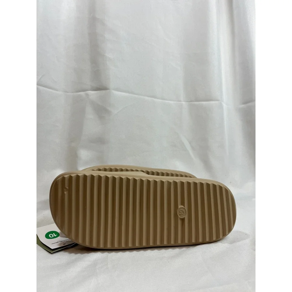 Goodfellow & Co Mens Slide Sandals Tan Beige Slip‎ On Comfort Shoes Size 10 NEW